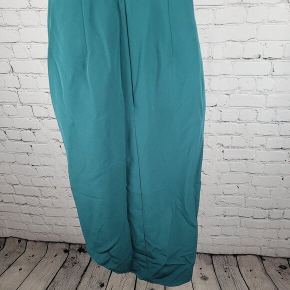 Lovers + Friends Green Strapless Asymmetric Slit Stretch Midi Dress USA Medium M - Picture 11 of 15